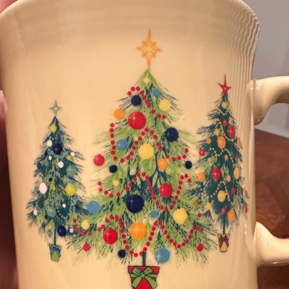 Retired Fiesta Cream Mug with Christmas Tree Design - Picture 2 of 9